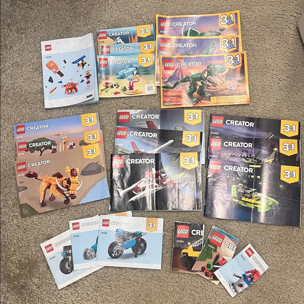 Lot of LEGO Instruction Booklets Creator 3 in 1